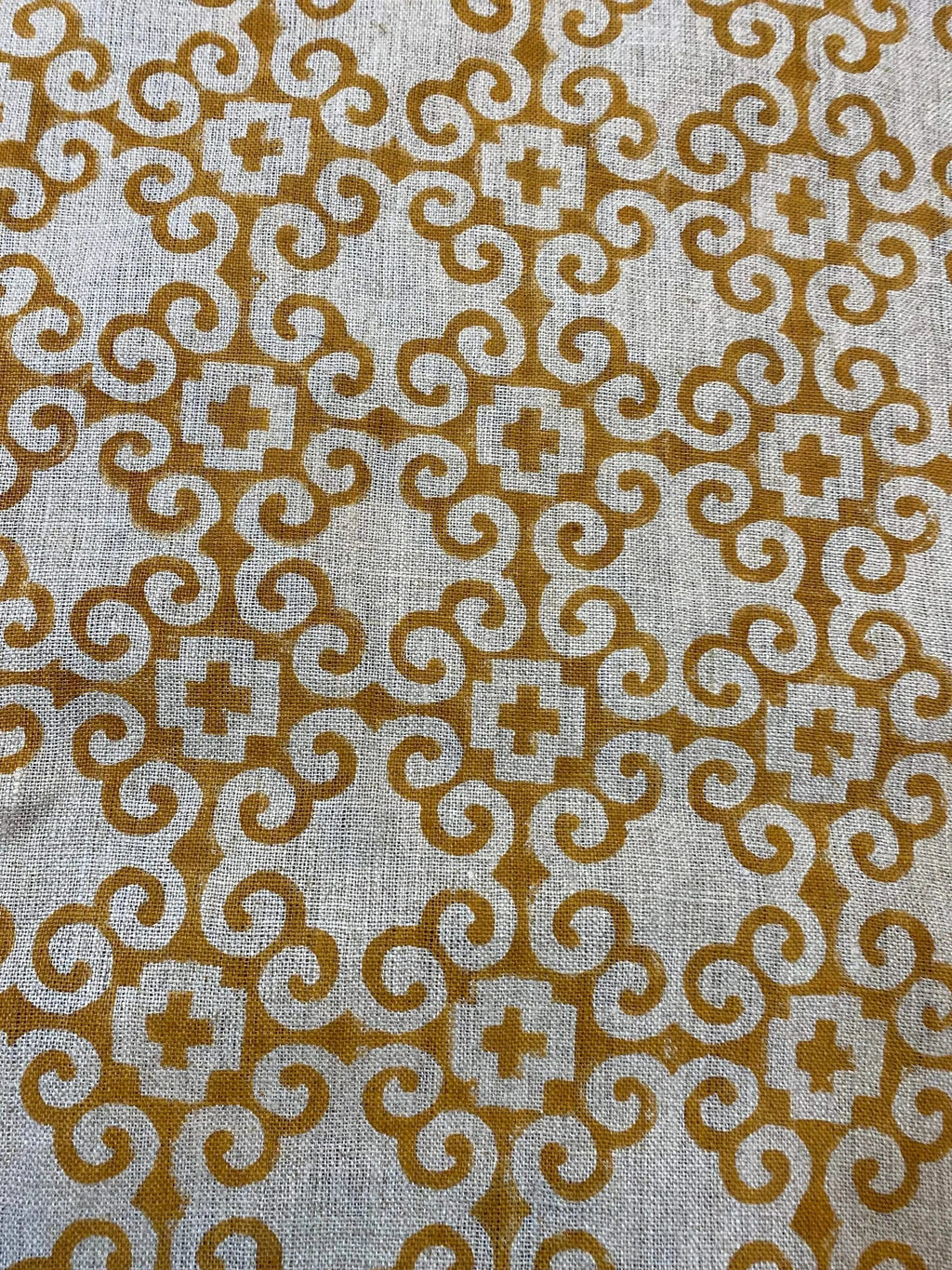Alma Hand Block Print Linen Linen Fabric
