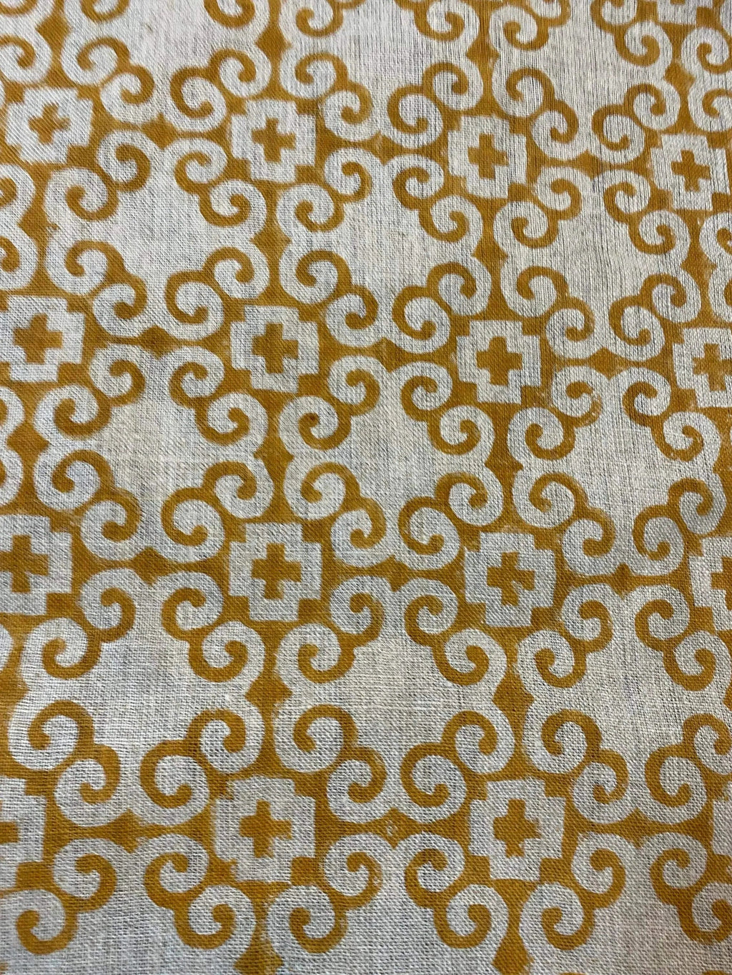 Alma Hand Block Print Linen Linen Fabric