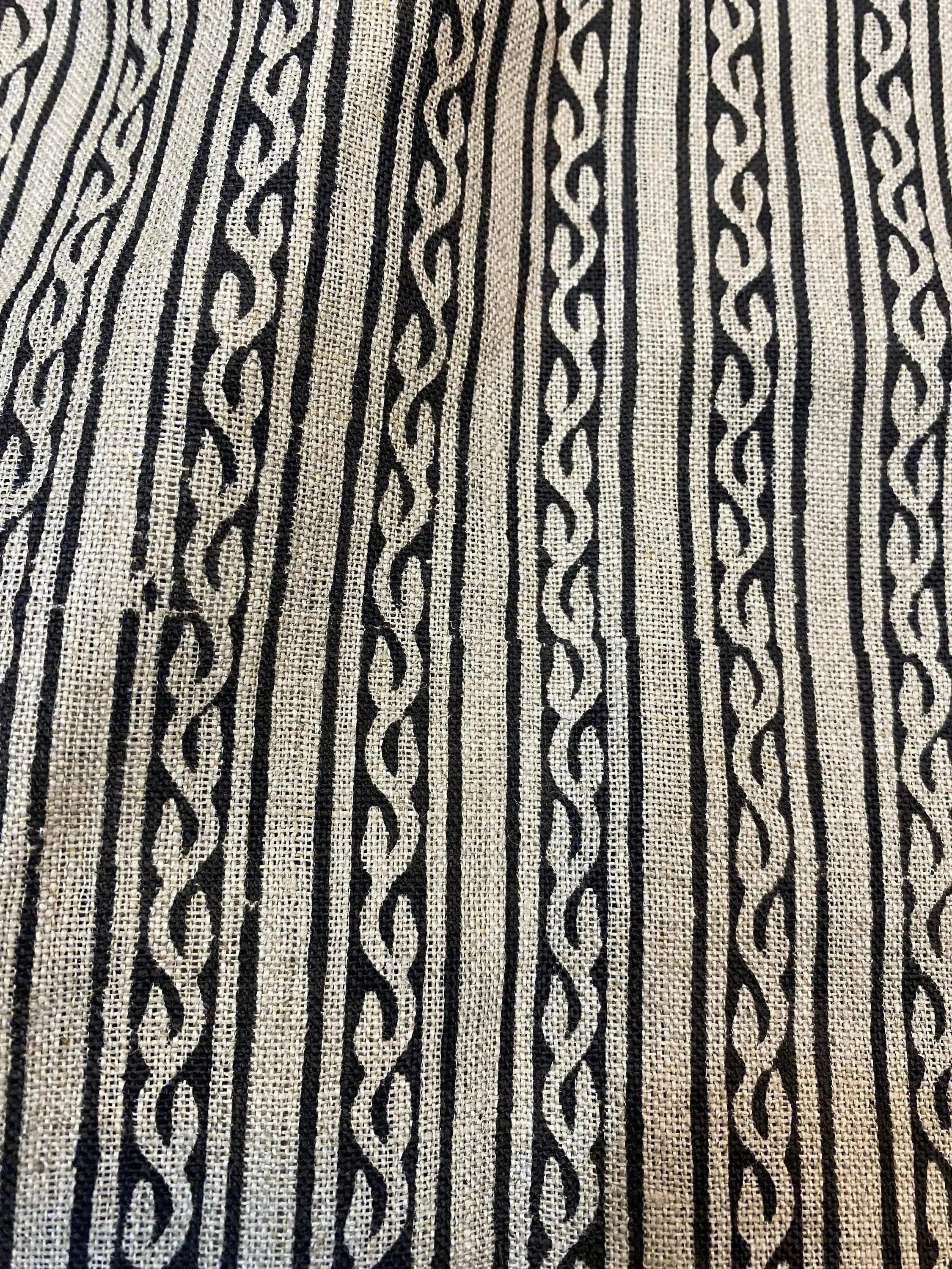 Gwen Hand Block Printed Upholstery Linen Fabric Linen Fabric