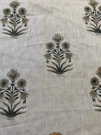 Marigold Hand Block Print Linen Fabric Linen Fabric