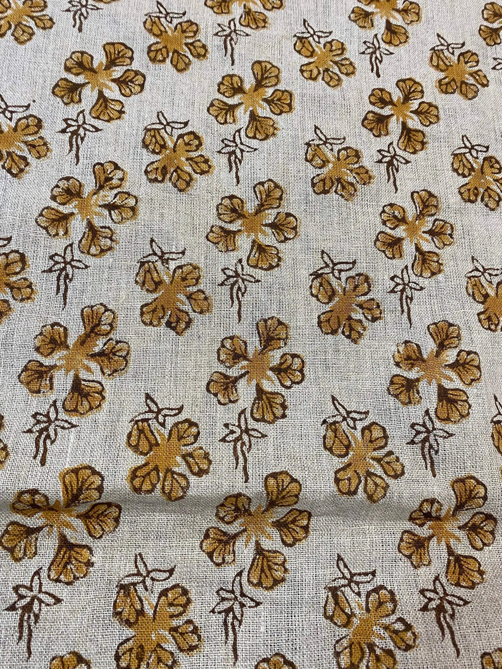 Amaris Hand Block Printed Linen Linen Fabric