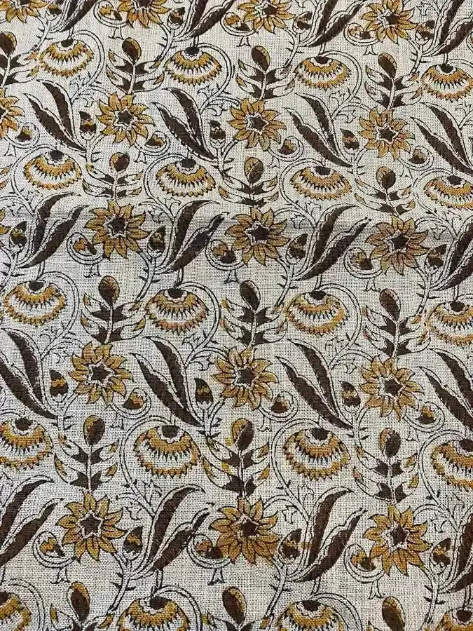 Isis Block Print Linen Linen Fabric