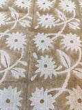 Hayley Hand Block Printed Linen Light Brown Linen Fabric