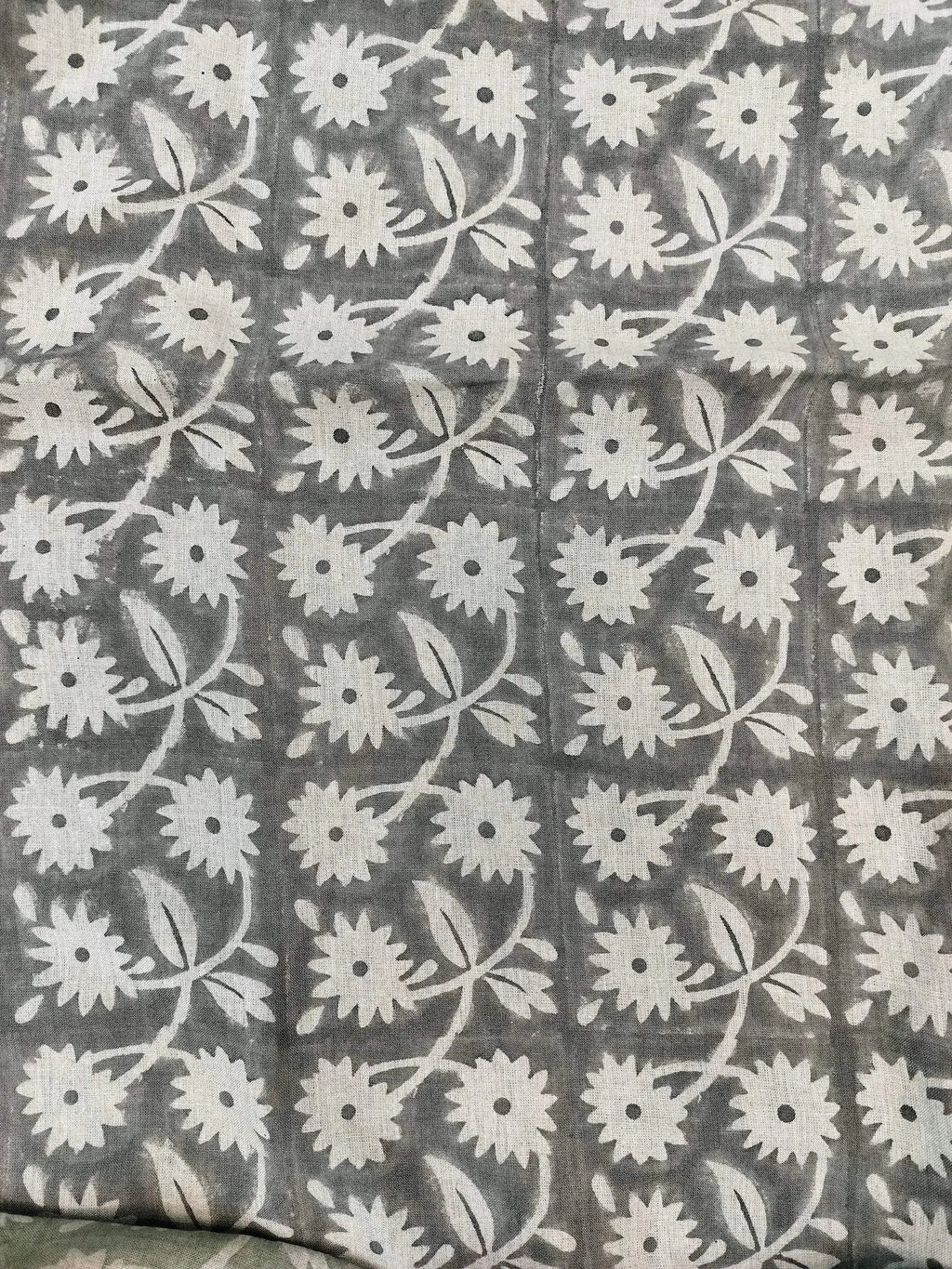 Hayley Hand Block Printed Linen Linen Fabric