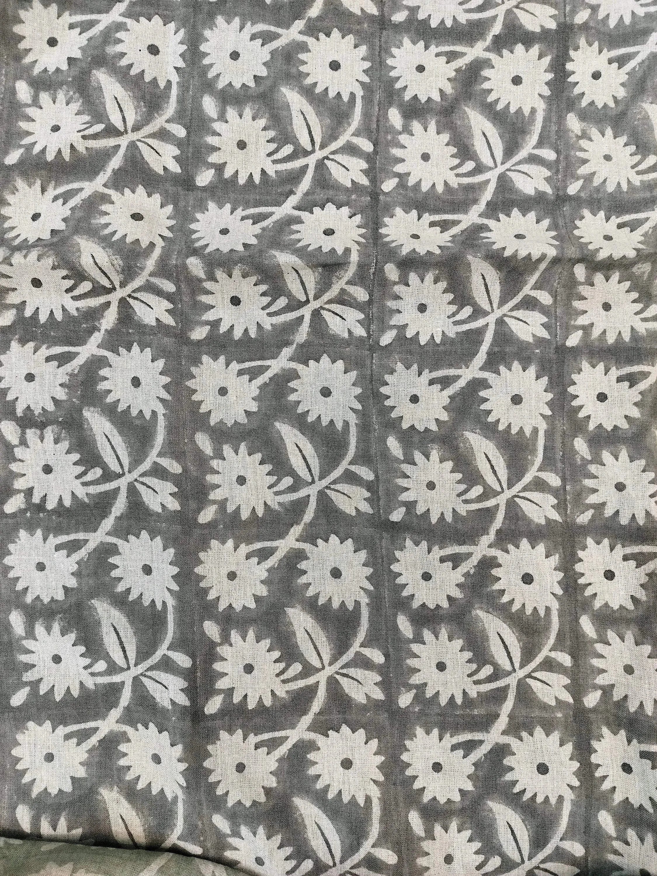 Hayley Hand Block Printed Linen Linen Fabric