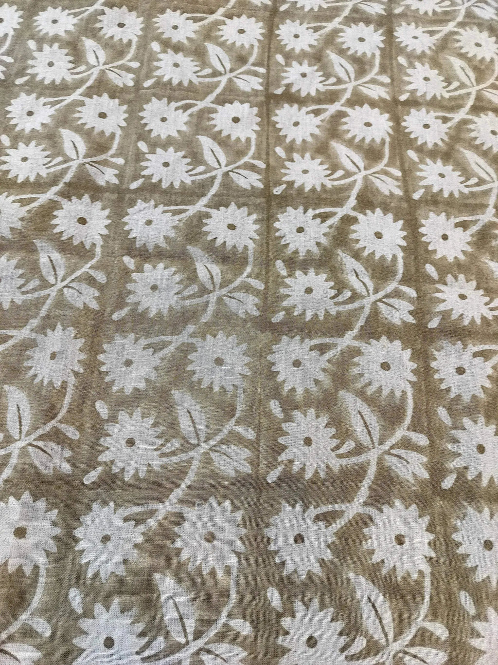 Hayley Hand Block Printed Linen Linen Fabric