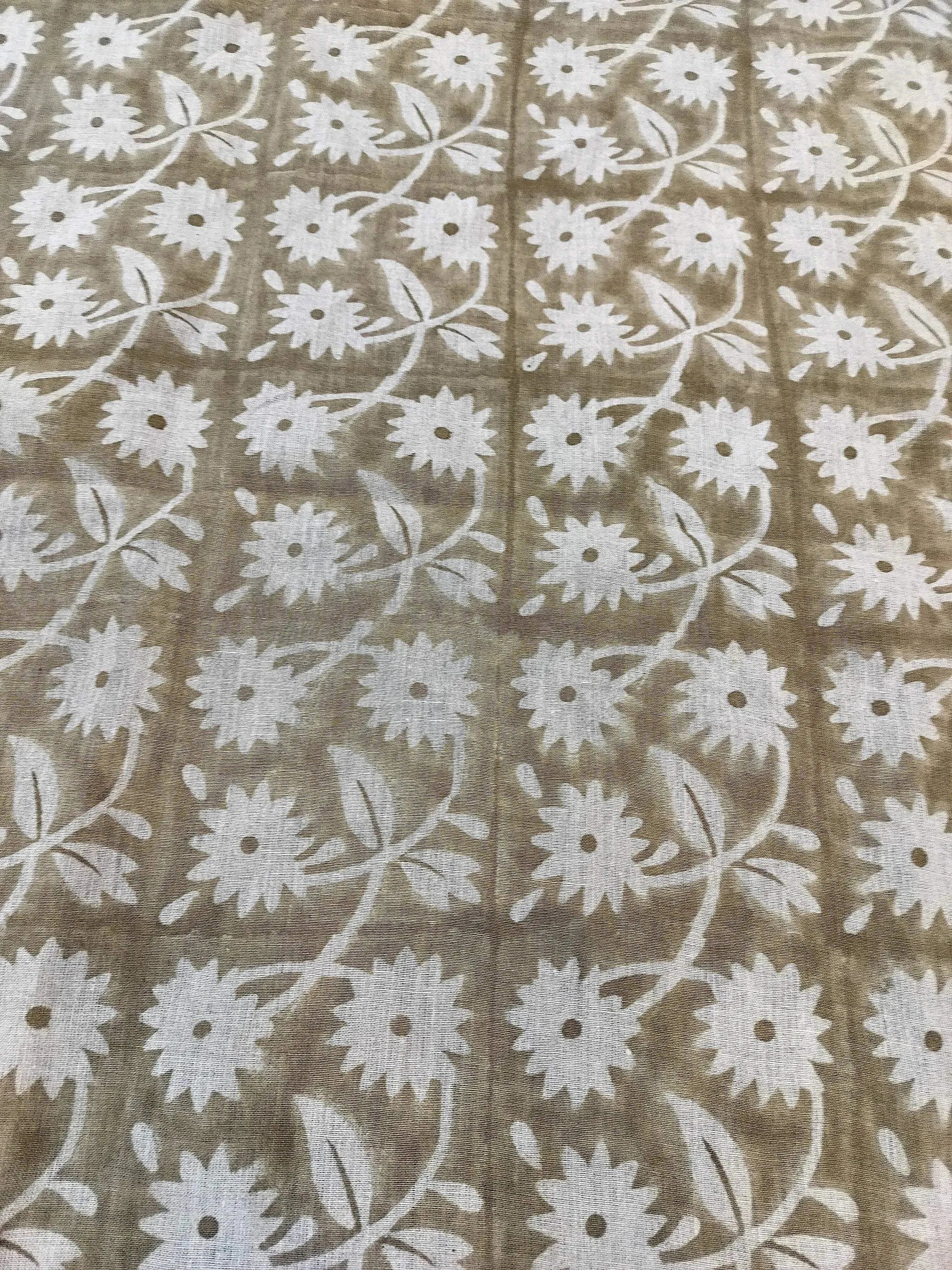 Hayley Hand Block Printed Linen Linen Fabric