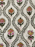Seraphina Hand Block Printed Cotton Fabric Yard Pink Cotton Fabric