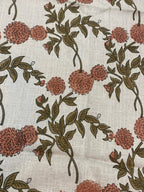 Lily Hand Printed Linen Fabric Linen Fabric