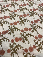 Lily Hand Printed Linen Fabric Linen Fabric