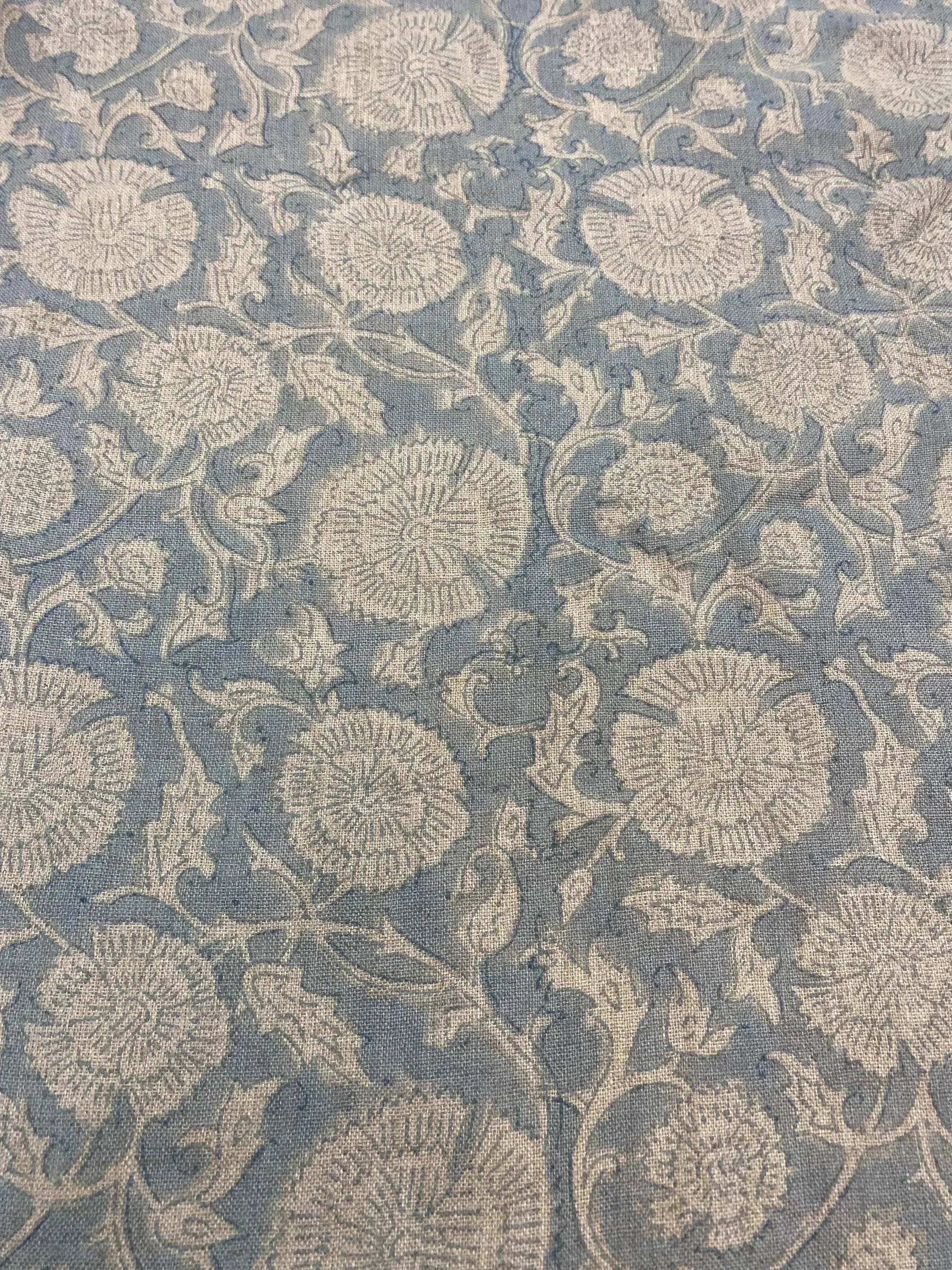 Delilah Block Print Linen Linen Fabric