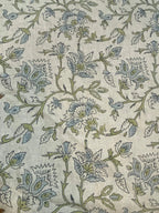 Elisa Block Print Upholstery Linen Fabric Linen Fabric