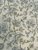 Elisa Block Print Upholstery Linen Fabric Linen Fabric