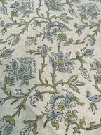 Elisa Block Print Upholstery Linen Fabric Linen Fabric