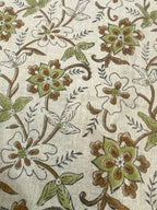 Holly Block Print Linen Fabric Linen Fabric