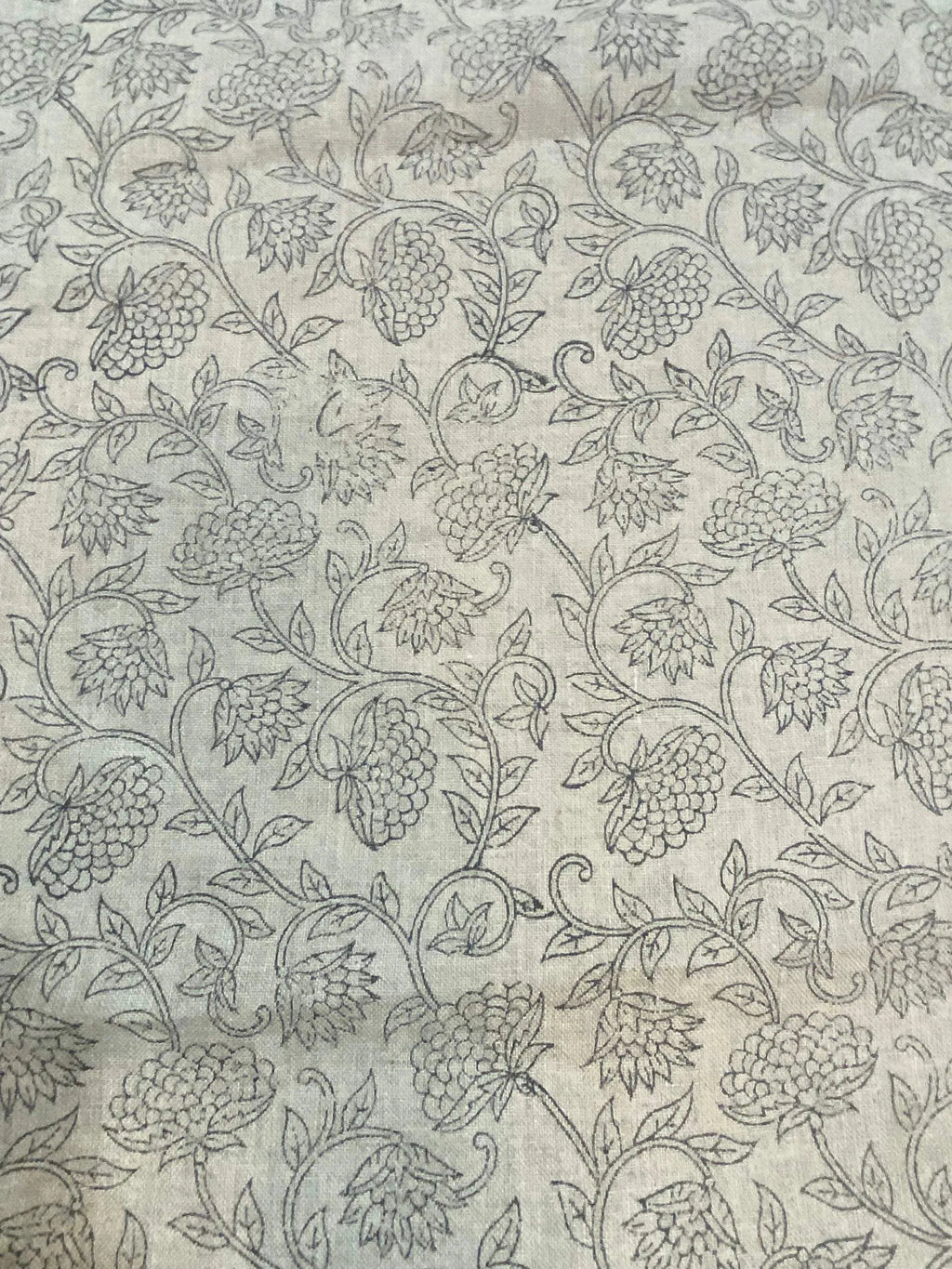 Fiora Block Printed Linen Fabric Linen Fabric