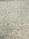 Fiora Block Printed Linen Fabric Black Outline Off-White Linen Fabric