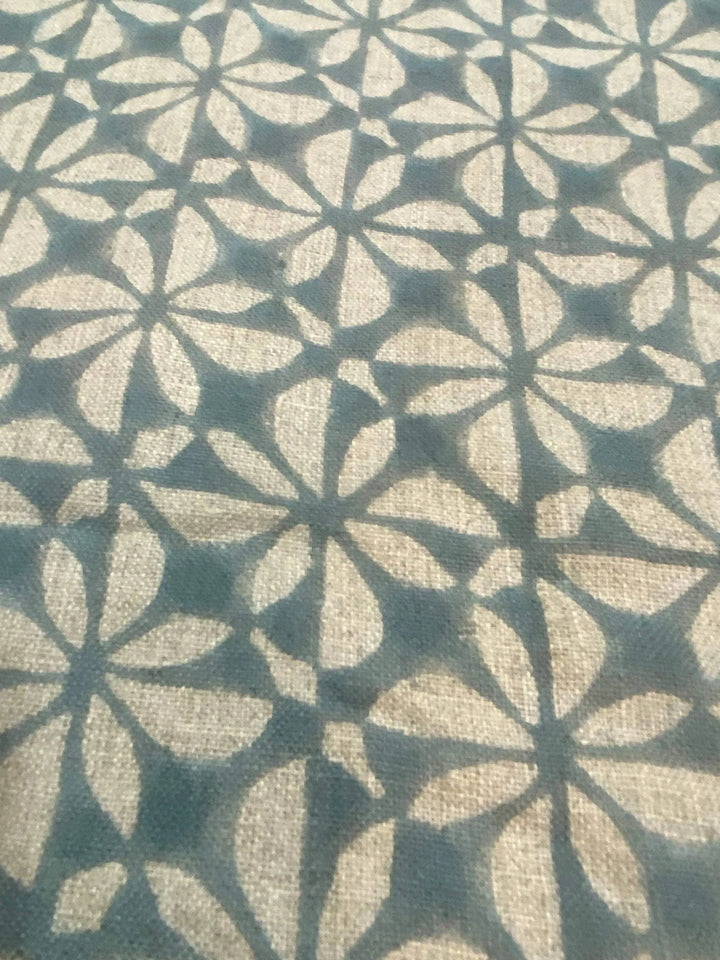 58" inches Hand Block Printed Linen Fabric , Home Decor Best Linen Fabric for decor, pillows ,upholstery, curtain - Maple Village Lane