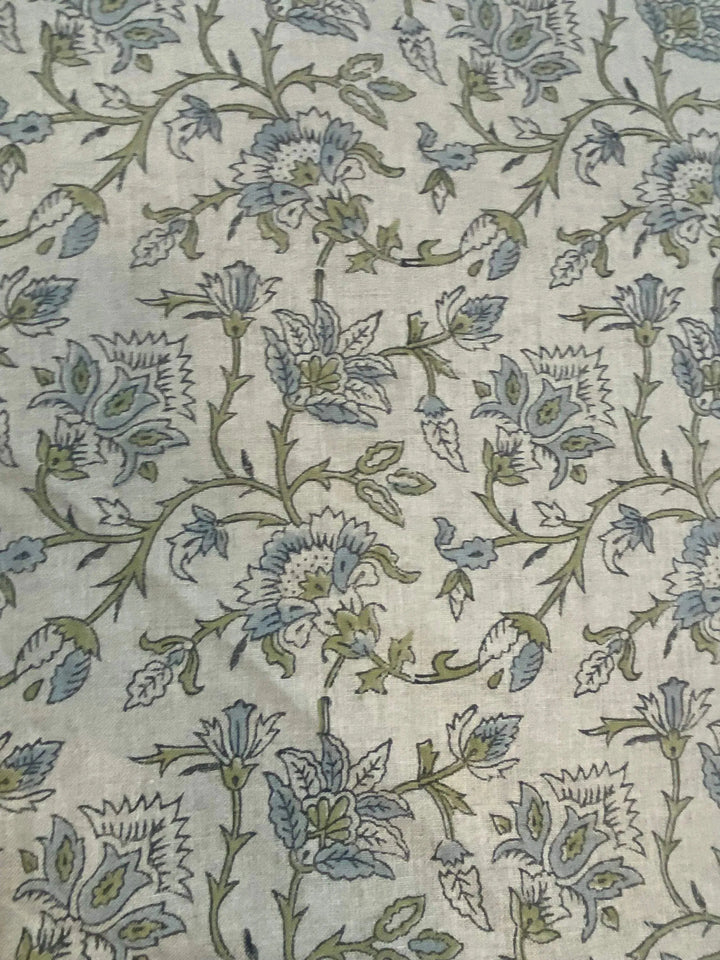 58" inches Hand Block Printed Linen Fabric , Home Decor Best Linen Fabric for decor, pillows ,upholstery, curtain - Maple Village Lane