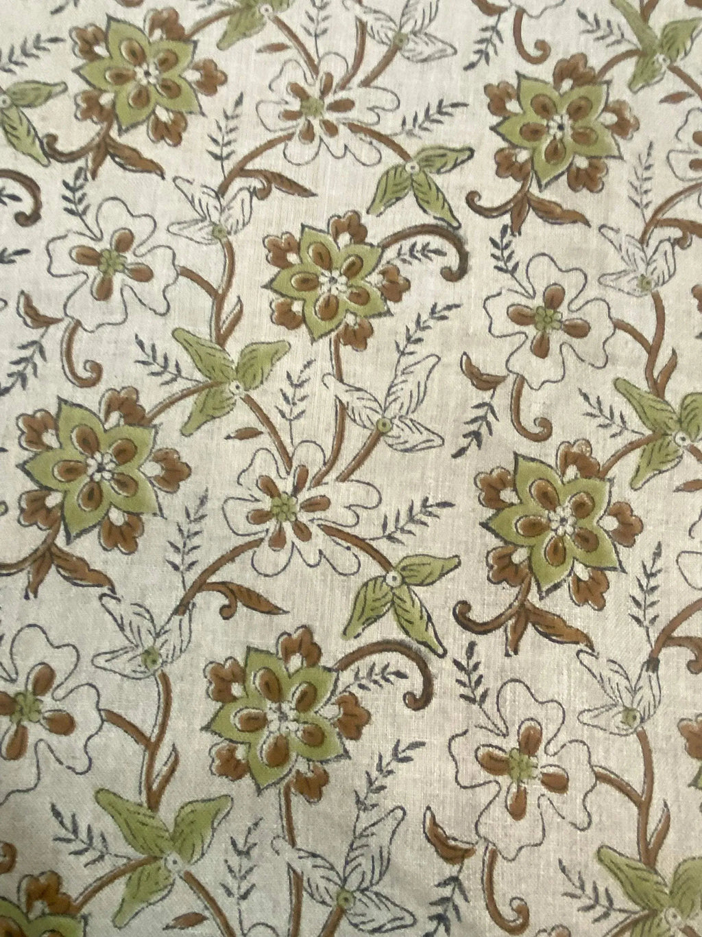 Holly Block Print Linen Fabric Linen Fabric