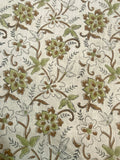 Holly Block Print Linen Fabric Linen Fabric