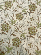 Holly Block Print Linen Fabric Linen Fabric