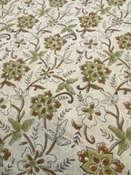 Holly Block Print Linen Fabric Linen Fabric