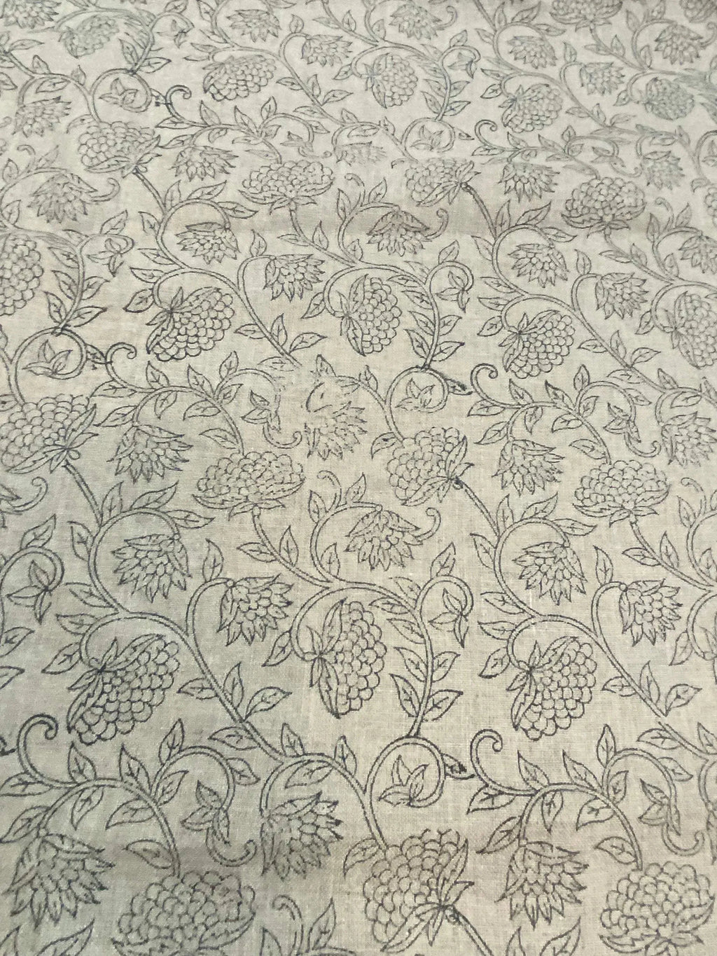 Fiora Block Printed Linen Fabric Linen Fabric