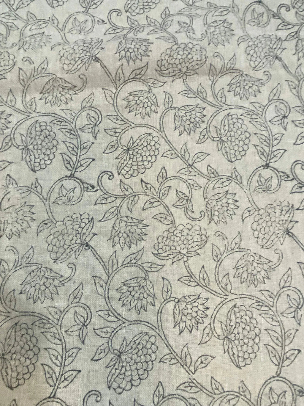 Fiora Block Printed Linen Fabric Linen Fabric