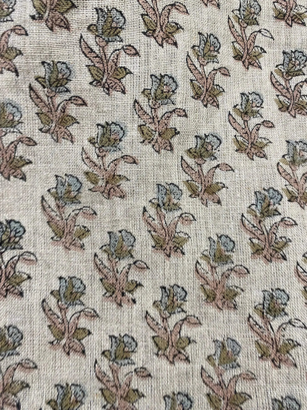 Petra Block Printed Linen Fabric Linen Fabric