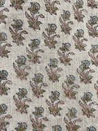 Petra Block Printed Linen Fabric Linen Fabric