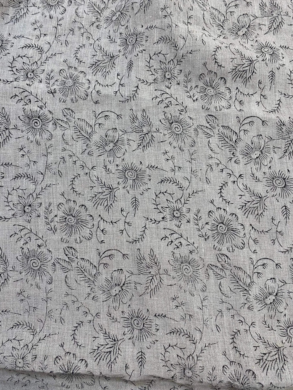 Rosa Block Print Linen Linen Fabric