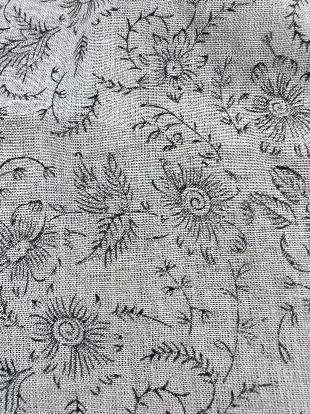 Rosa Block Print Linen Linen Fabric