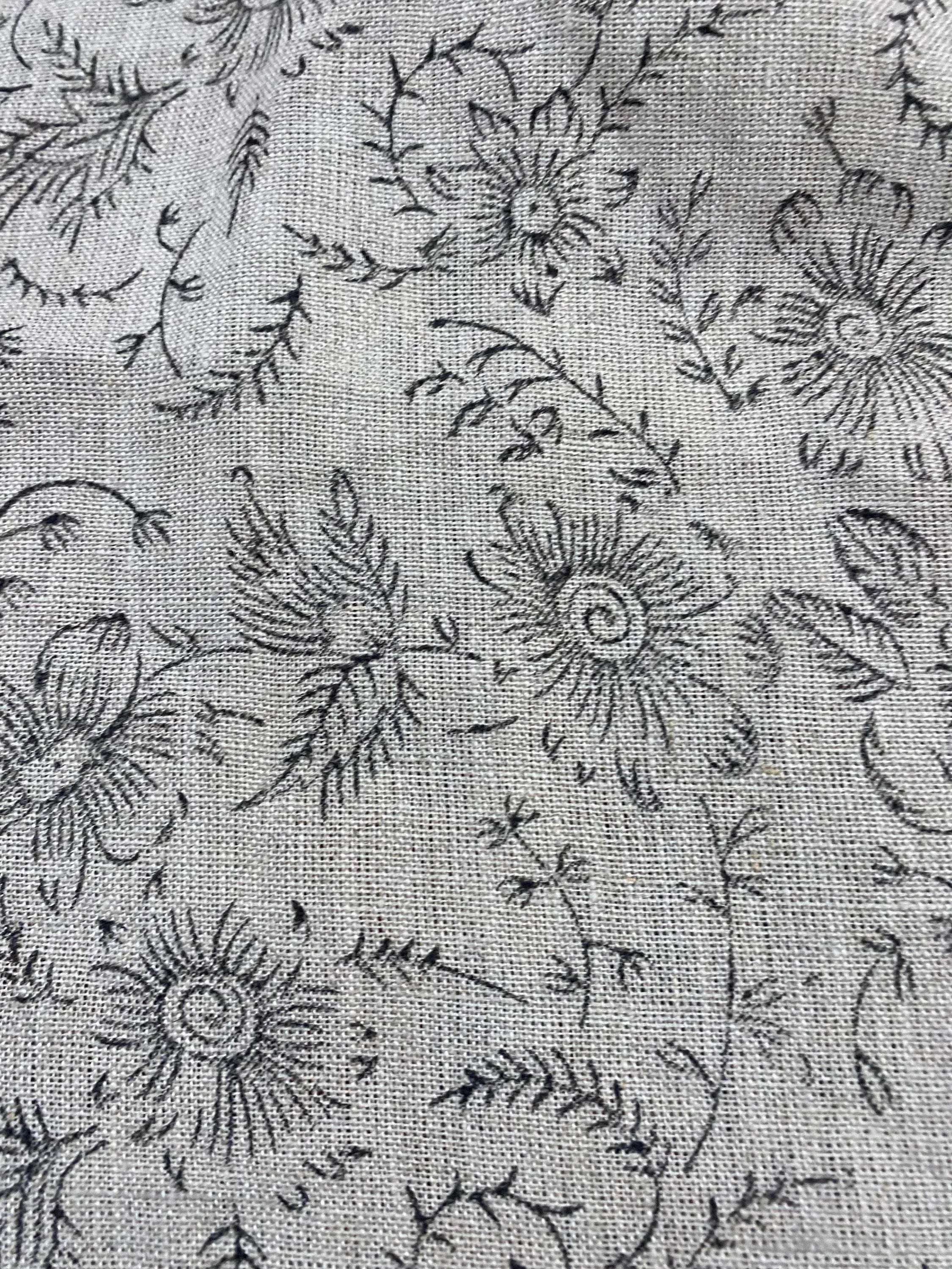 Rosa Block Print Linen Linen Fabric