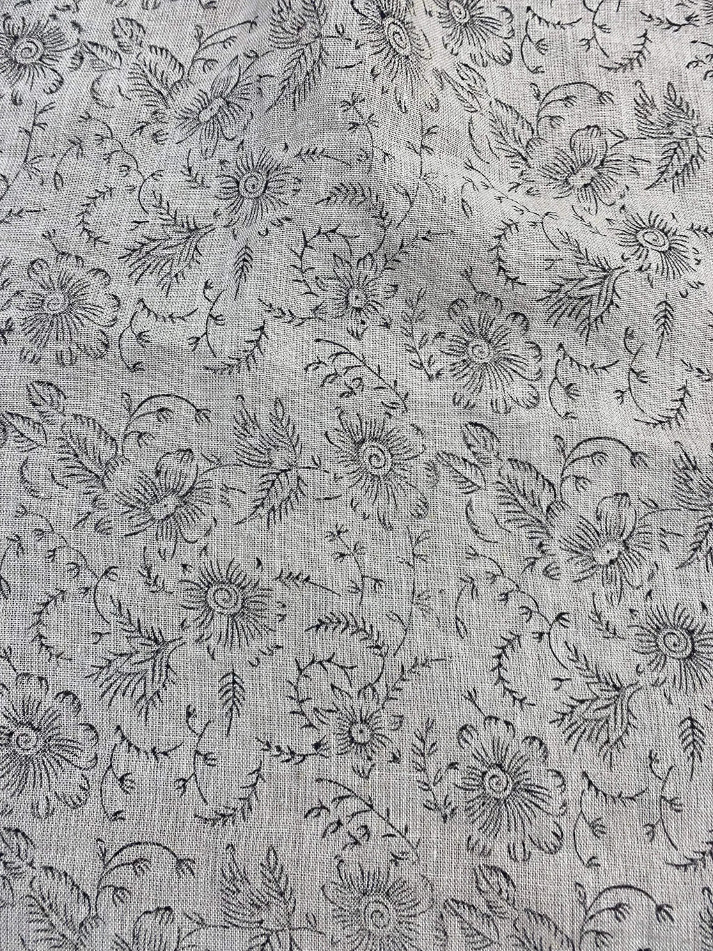 Rosa Block Print Linen Linen Fabric