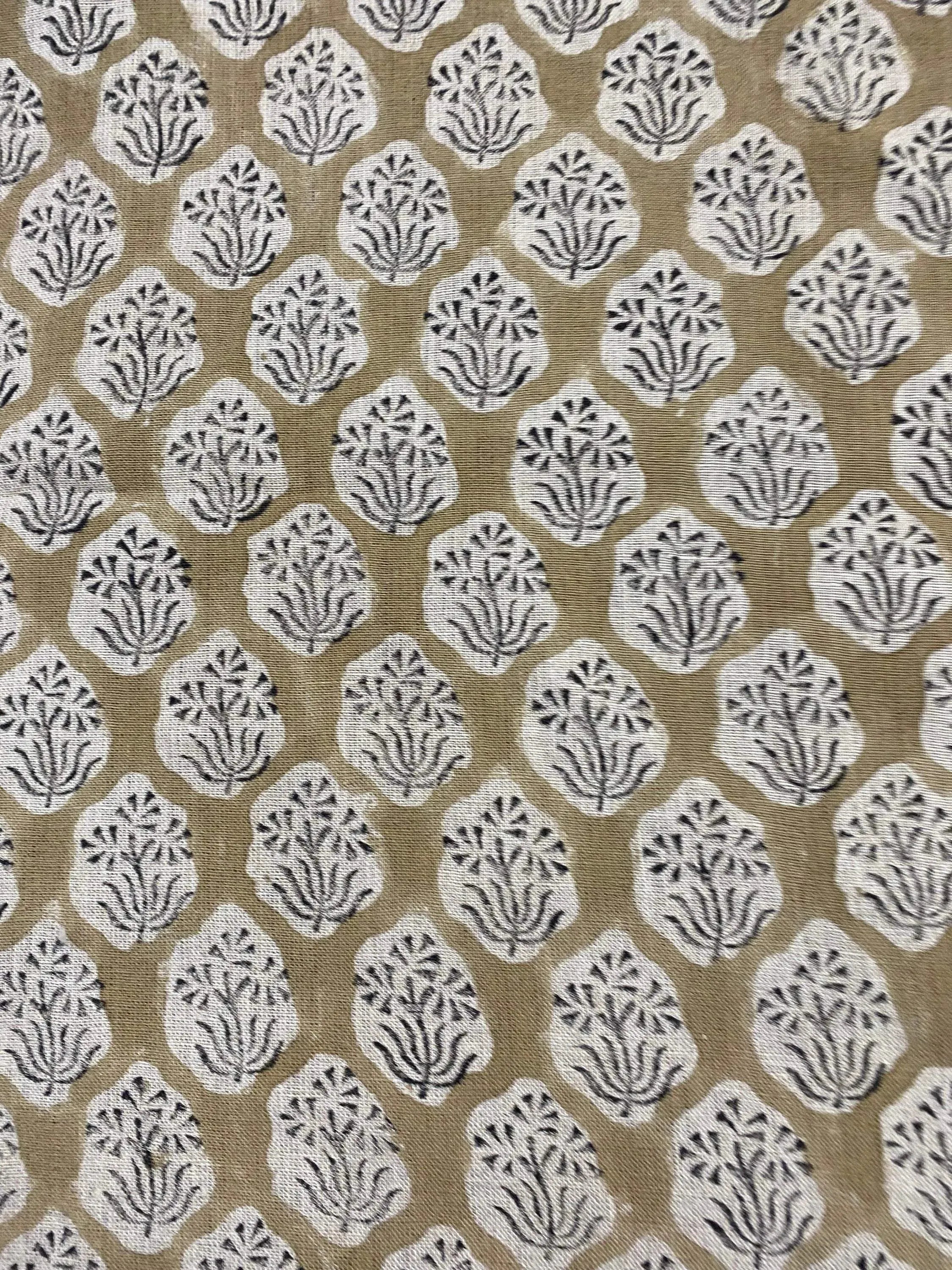 Aster Hand Block Linen Fabric Linen Fabric