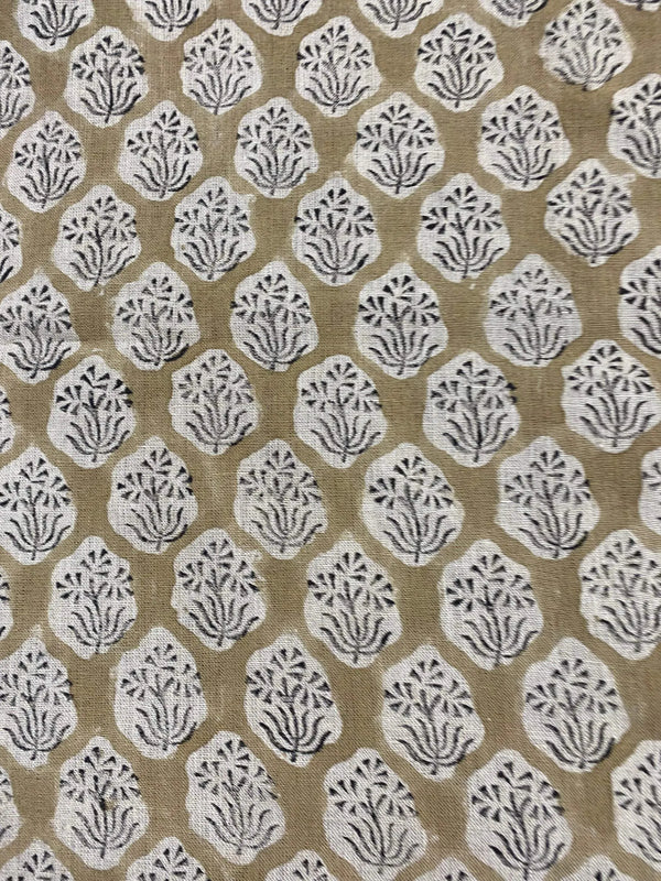 Aster Hand Block Linen Fabric