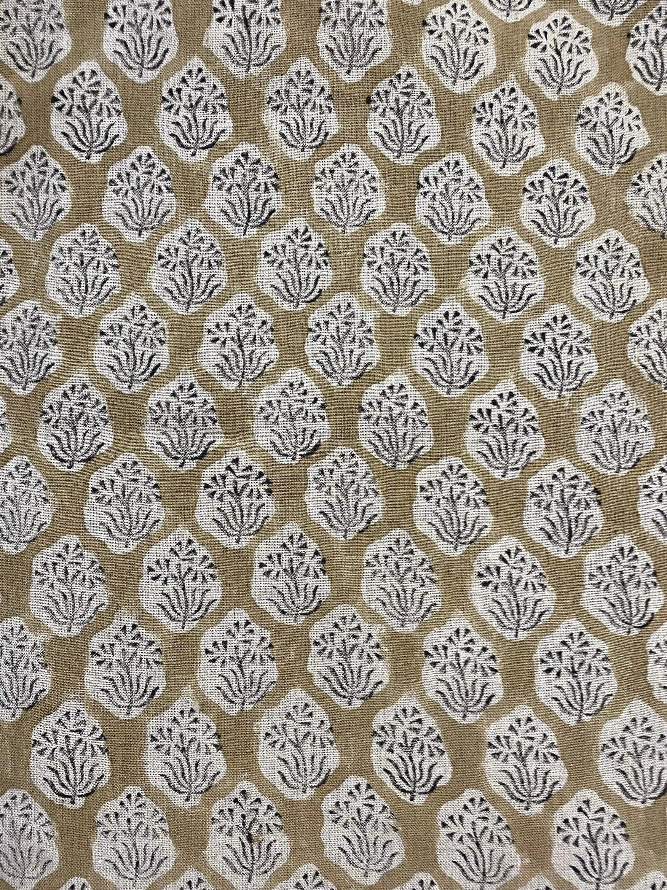 Aster Hand Block Linen Fabric Linen Fabric