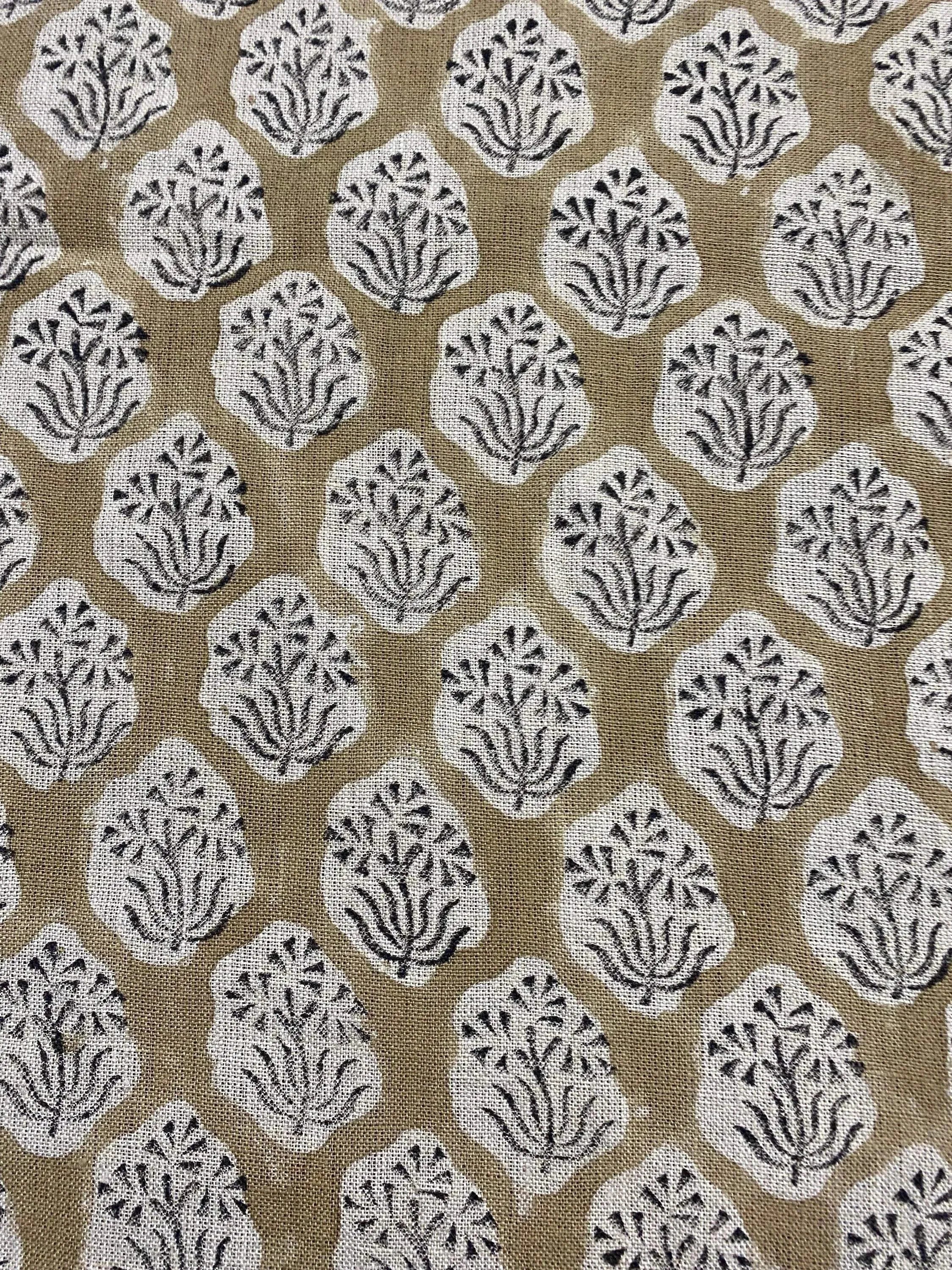 Aster Hand Block Linen Fabric Kashish Linen Fabric