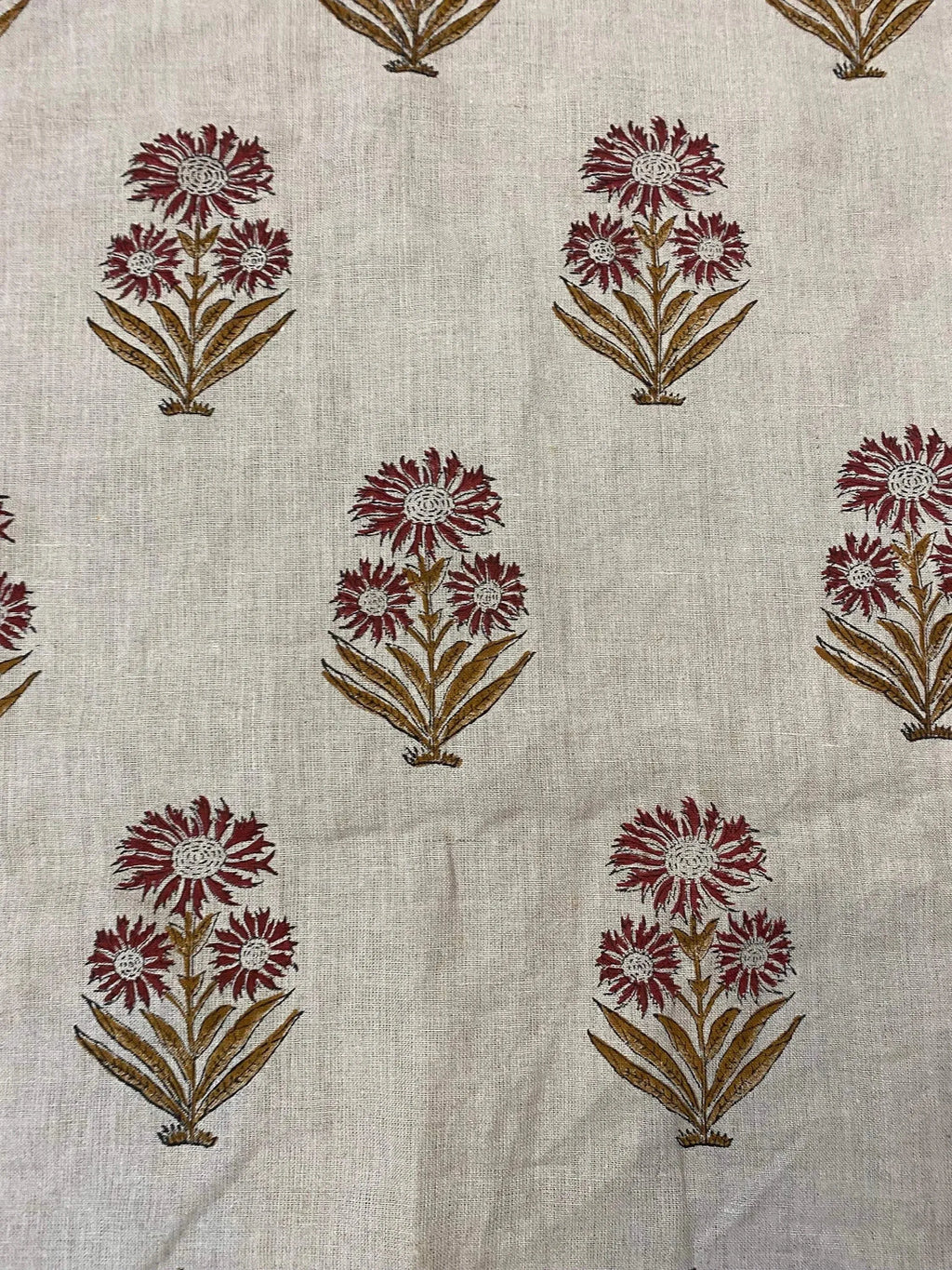 Zella Hand Block Linen Linen Fabric