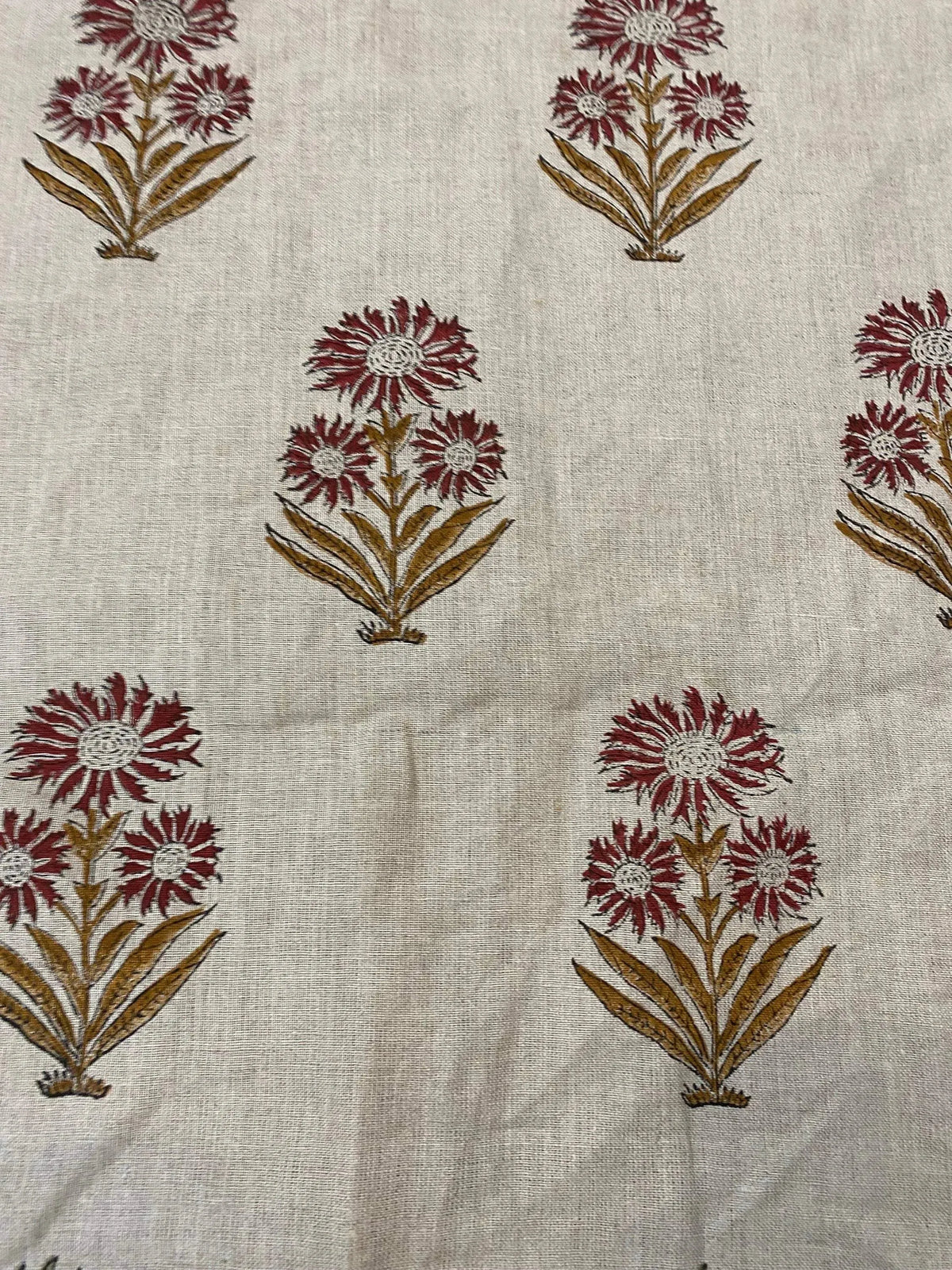 Zella Hand Block Linen Linen Fabric