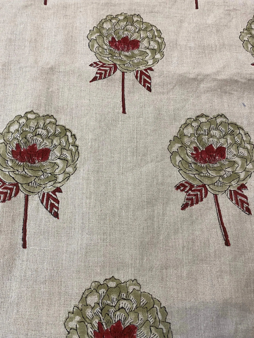 Ines Block Printed Linen Fabric Linen Fabric