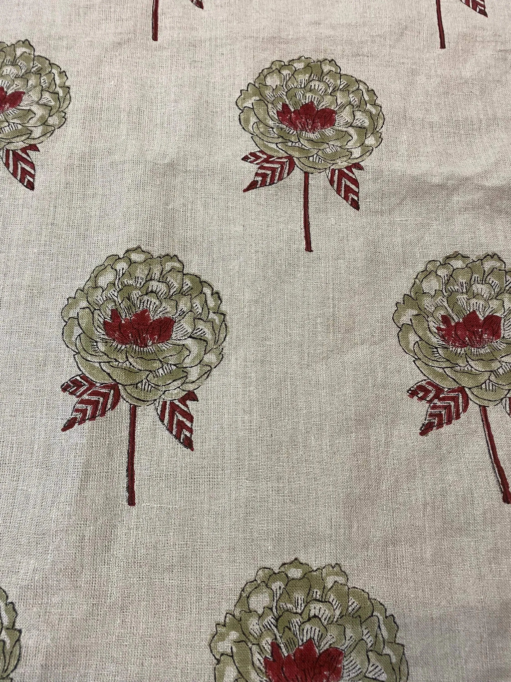 Ines Block Printed Linen Fabric Linen Fabric