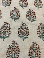 Brittany Hand Block Printed Linen by the Yard Linen Fabric