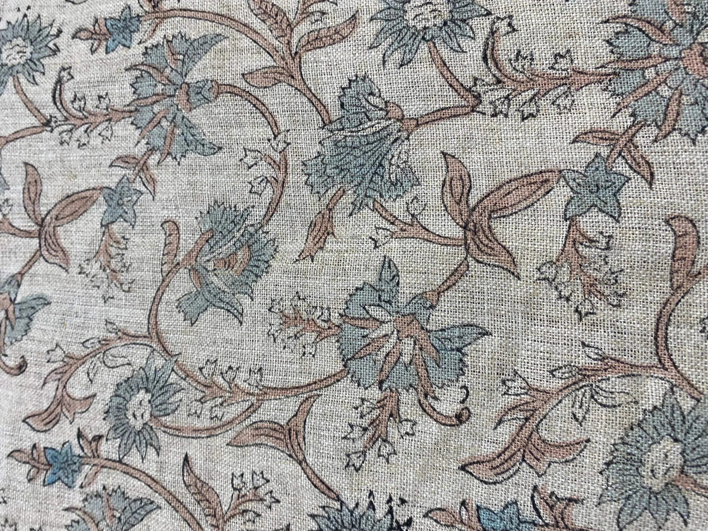 Cora Hand Block Printed Linen Linen Fabric
