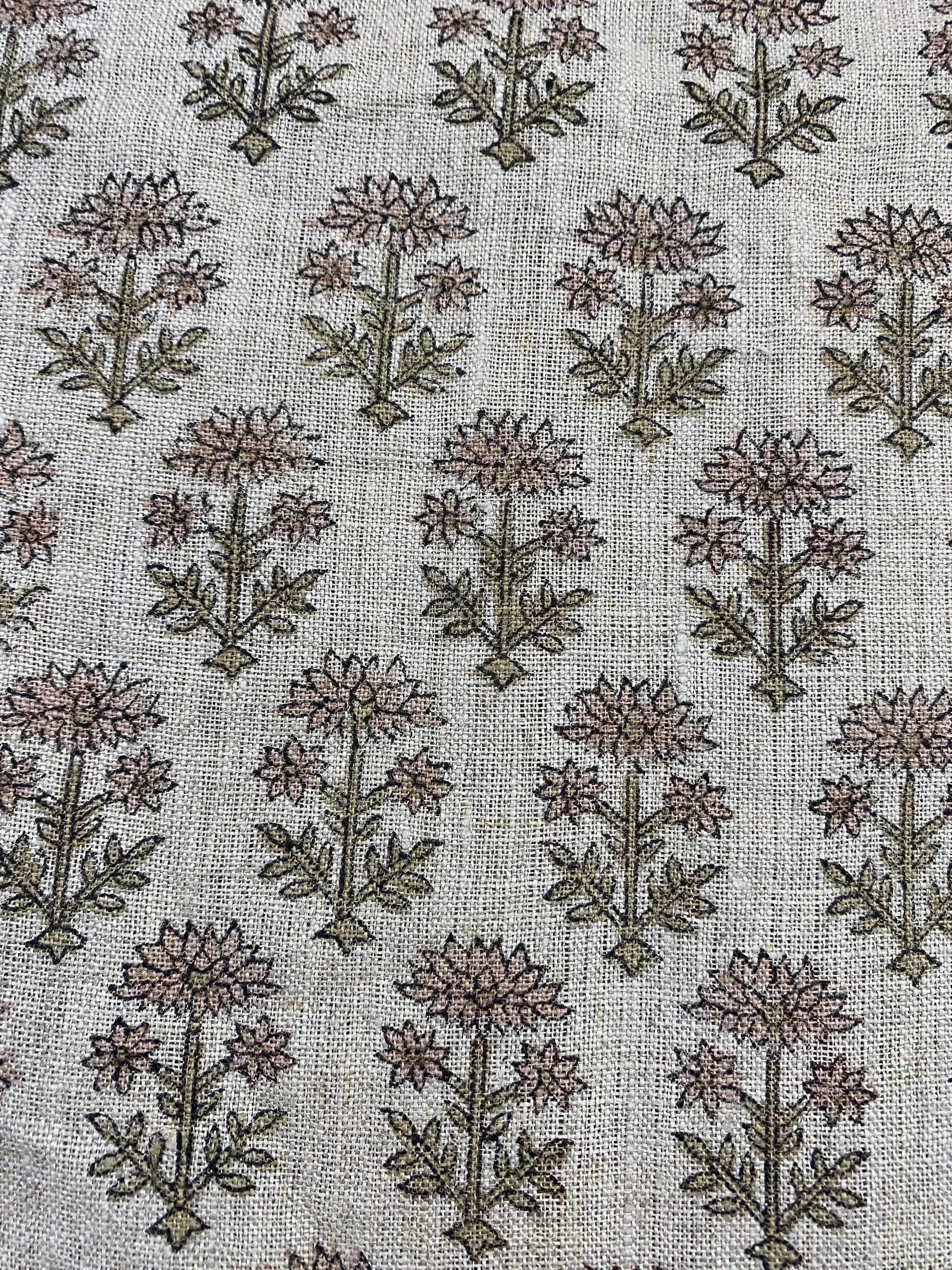 Zelda Hand Block Printed Linen Linen Fabric