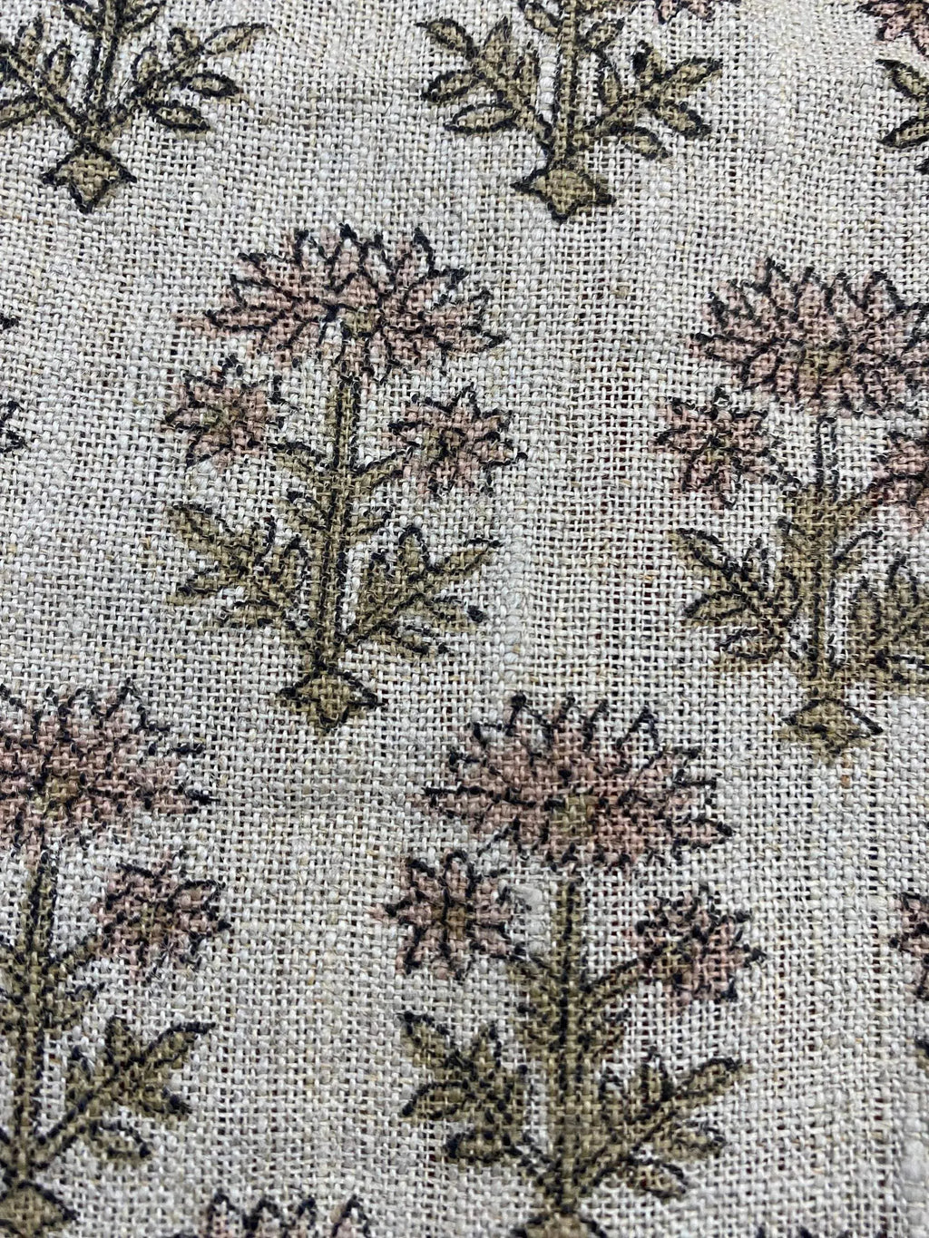 Zelda Hand Block Printed Linen Linen Fabric