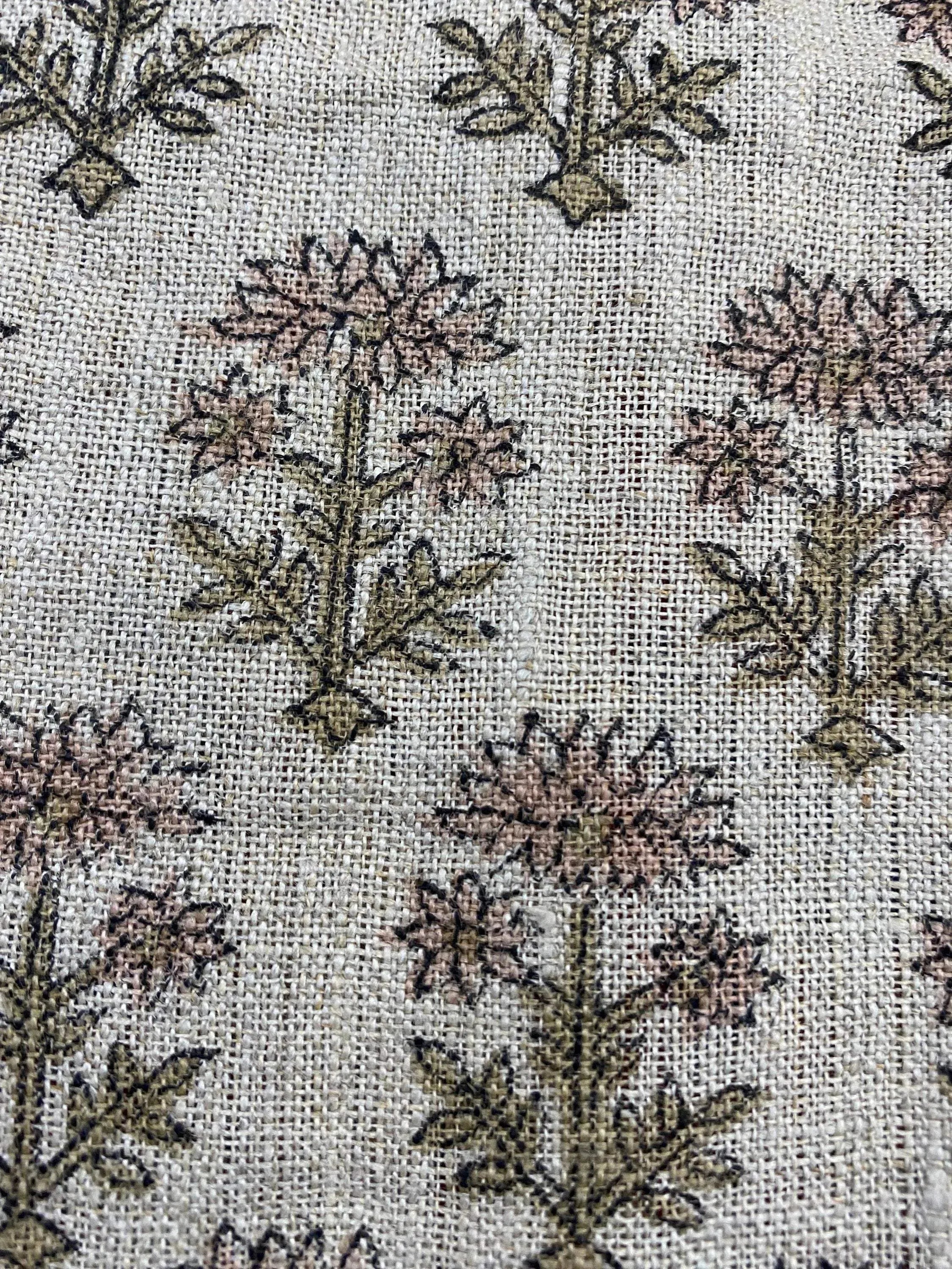 Zelda Hand Block Printed Linen Linen Fabric