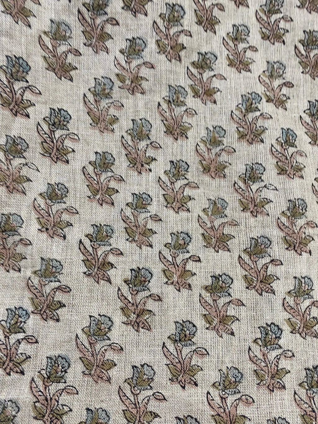 Petra Block Printed Linen Fabric Linen Fabric