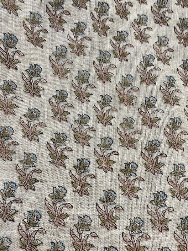 Petra Block Printed Linen Fabric